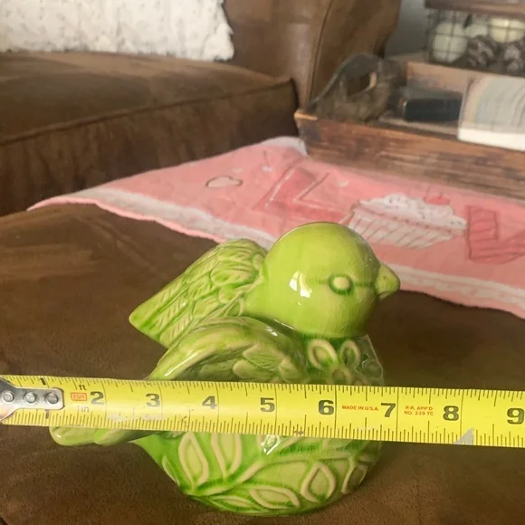 Green Ceramic Bird Figurine - Picture 5 of 6